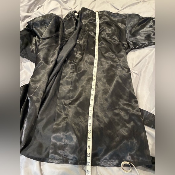 Frederick's of Hollywood Black Satin Intimate Robe in Sz XL - Picture 8 of 8